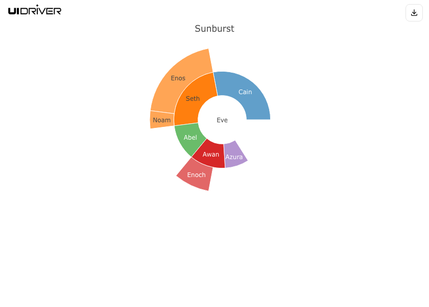 Sunburst chart visualization
