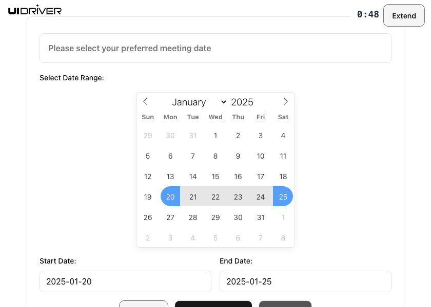 Date picker component